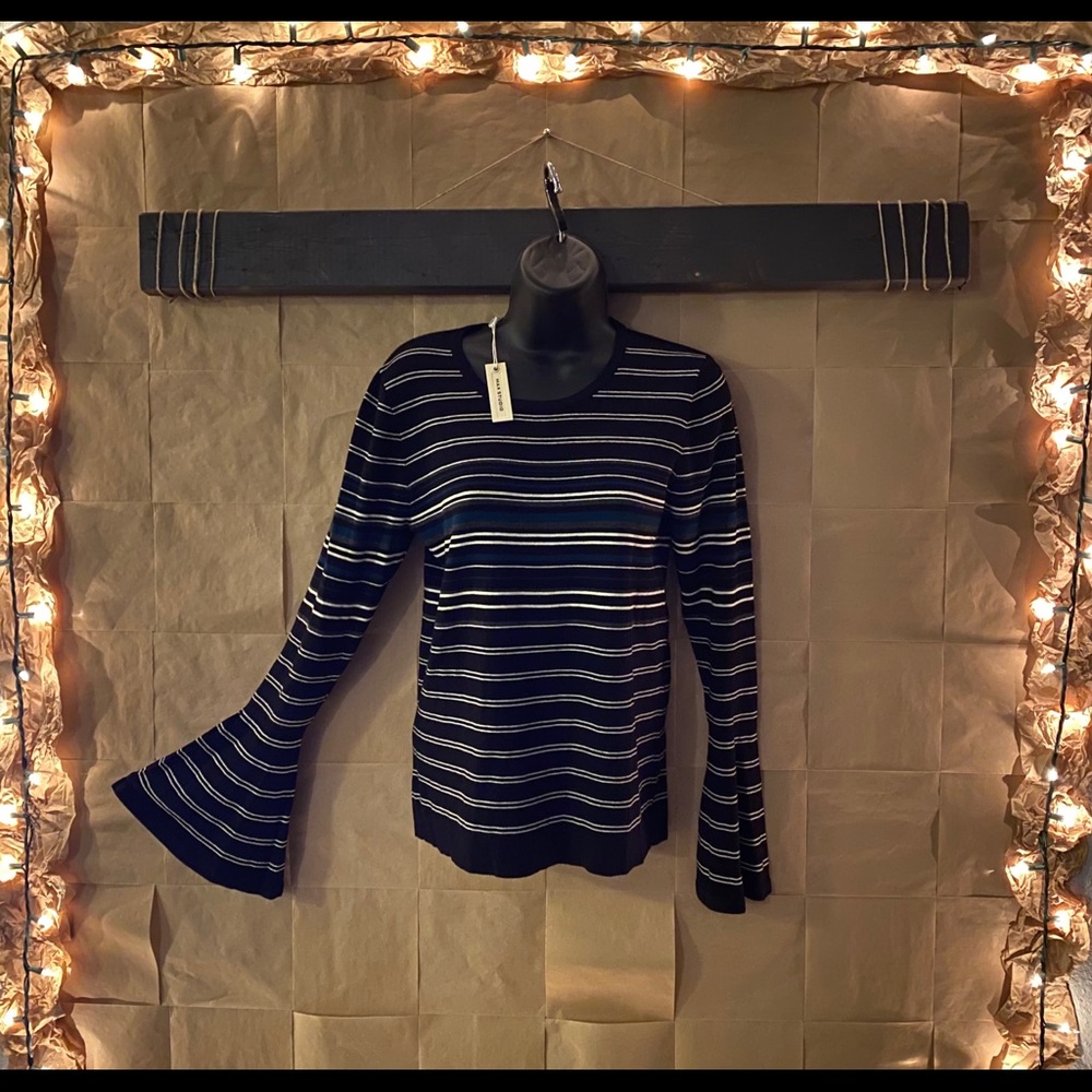 Max Studio Striped Shirt with Bell Sleeves